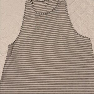Athleta women’s Striped Gray and White Tank Top size M